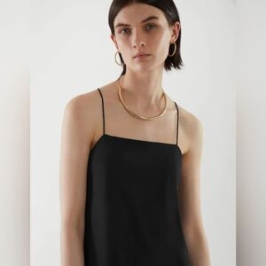 COS Black Double Faced Jersey Drapey Fluid Cami Size S